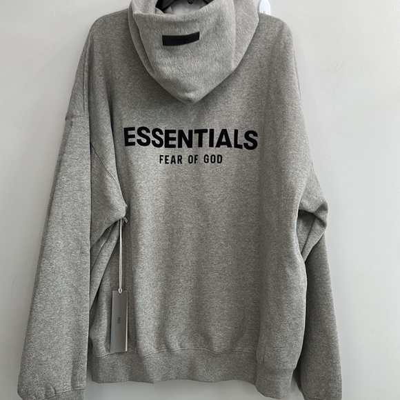 Fear of God Essentials FOG Essentials Flocked Hoodie Dark Oatmeal - Picture 12 of 15